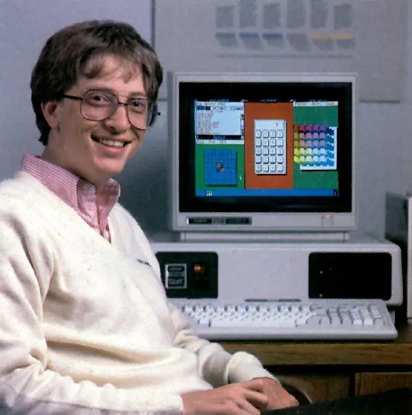 Bill Gates en la época de 1980